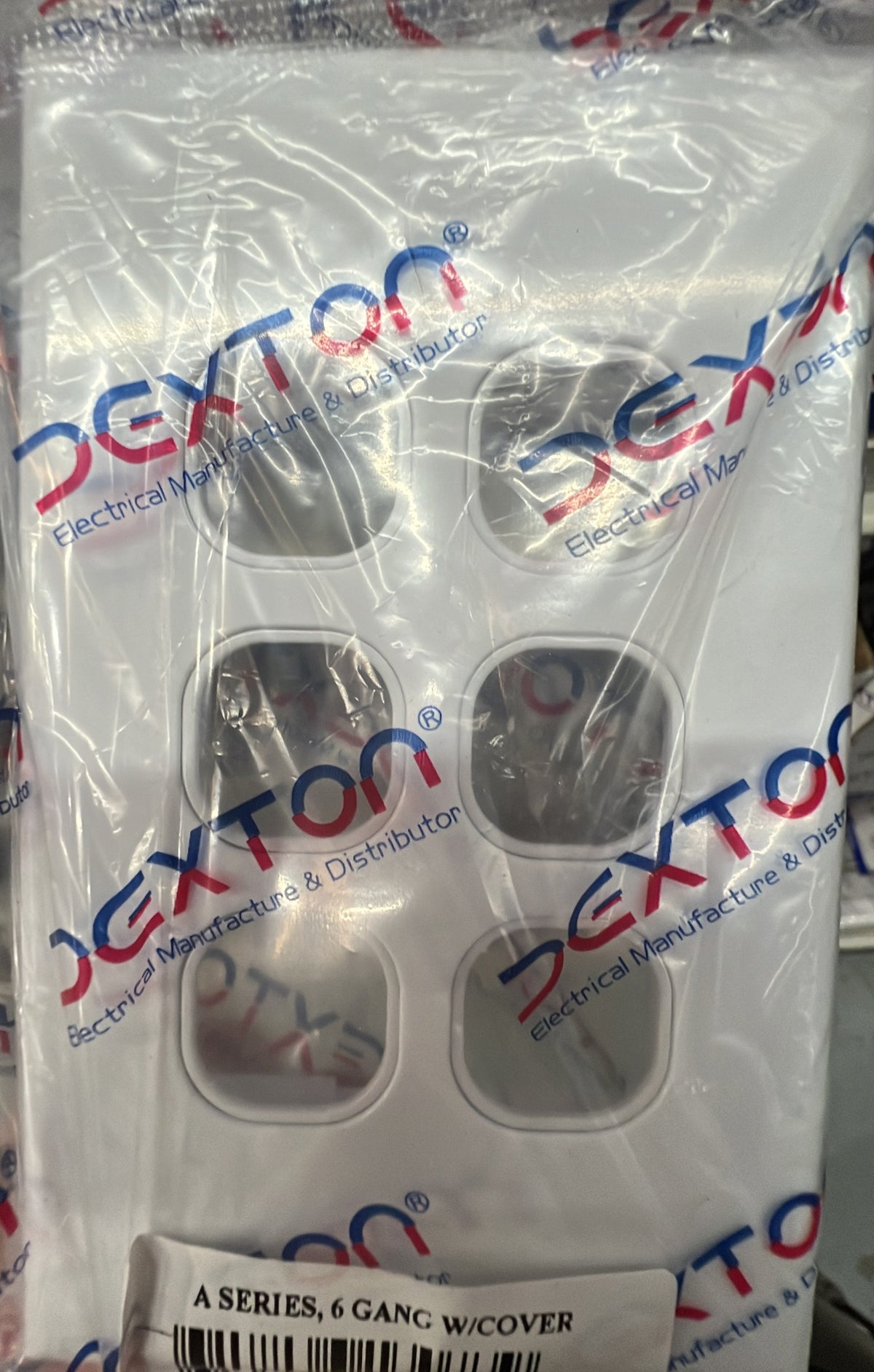 Dexton Standard 6 Gang Cover & - DXWS6/P - ARCK Electrical Wholesale Supplies