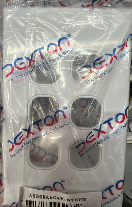 Dexton Standard 6 Gang Cover & - DXWS6/P - ARCK Electrical Wholesale Supplies