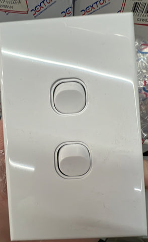 Slim 2 gang switch 16Amps - DXSW2/V - ARCK Electrical Wholesale Supplies