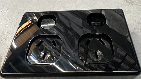 NLS Black Double Power Point 10A a.c - 30692NLS - ARCK Electrical Wholesale Supplies