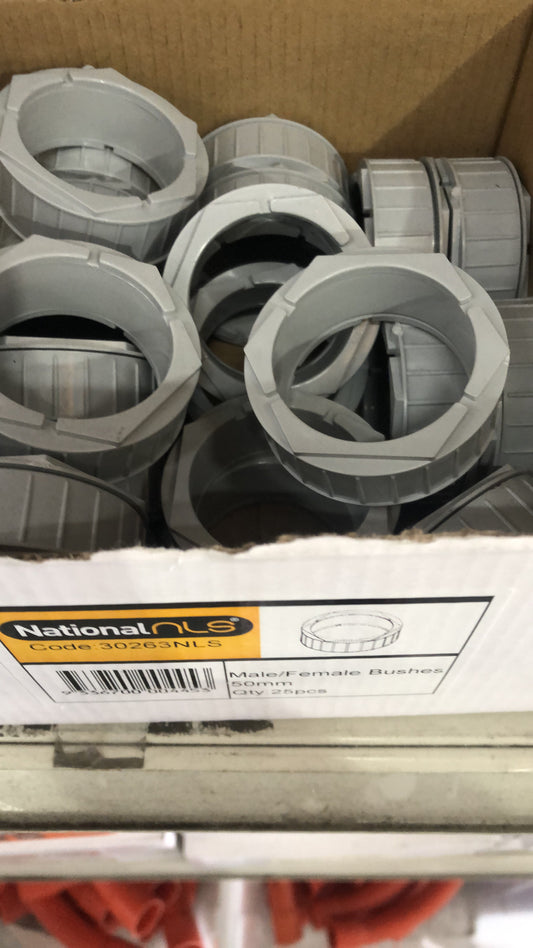 50MM MALE/FEMALE NYLON BUSHES - 30263NLS - ARCK Electrical Wholesale Supplies