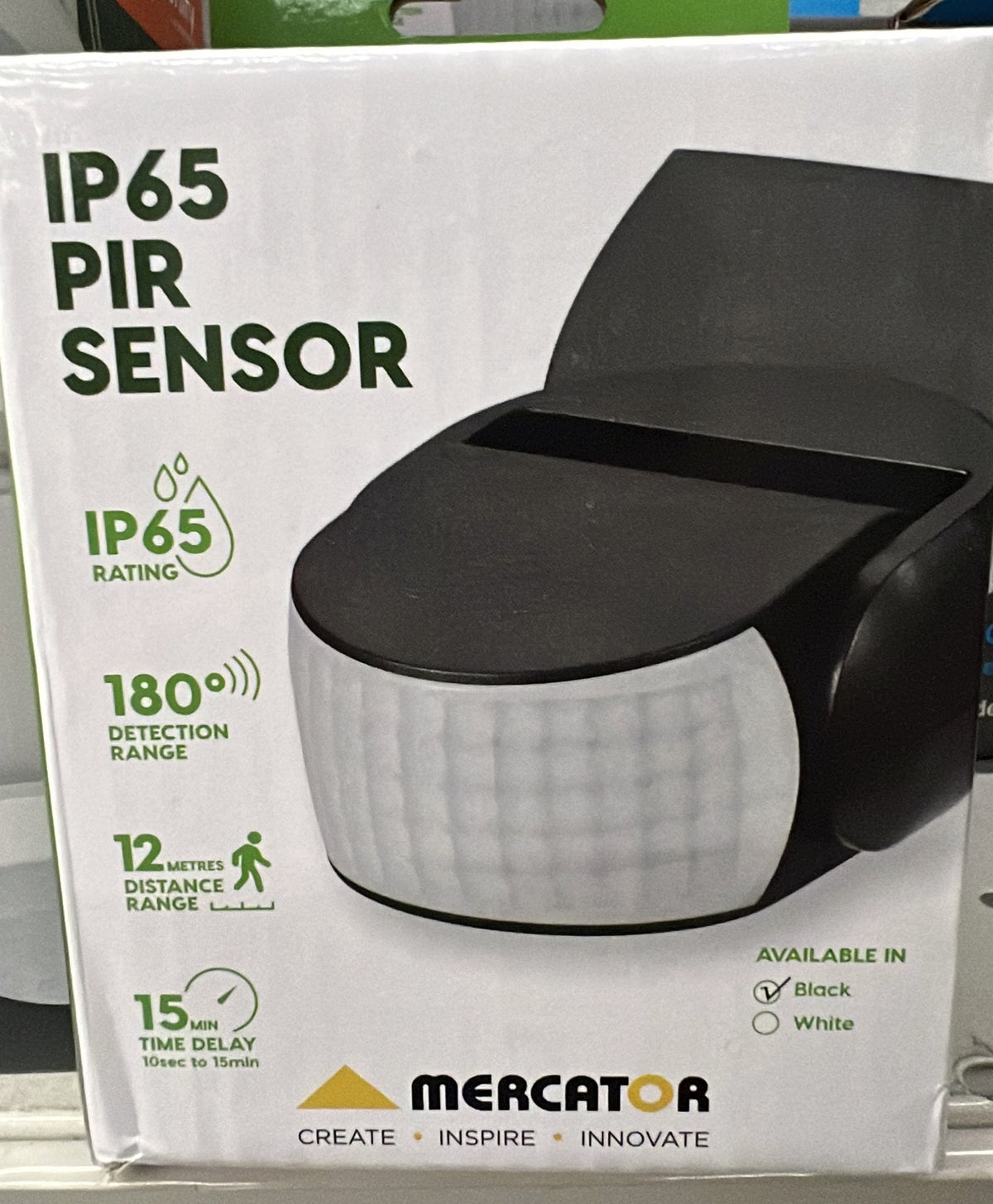 Mercator IP65 PIR Sensor Outdo - XSEN003PIR-BLK - ARCK Electrical Wholesale Supplies