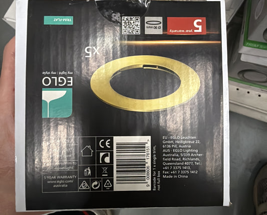 Eglo Trim Flat Satin Brass - 202629 - ARCK Electrical Wholesale Supplies