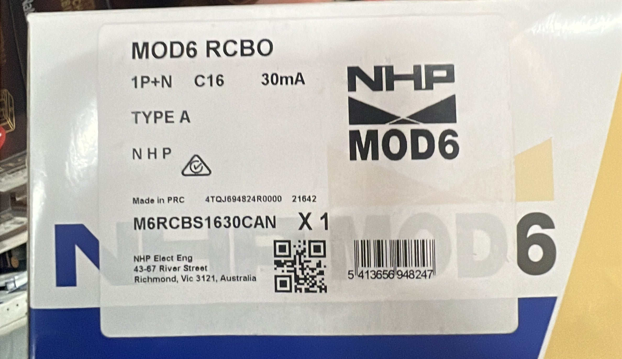 Mod6 Box NHP MOD6 Residual Current Devi - M6RCBS1630CAN | ARCK