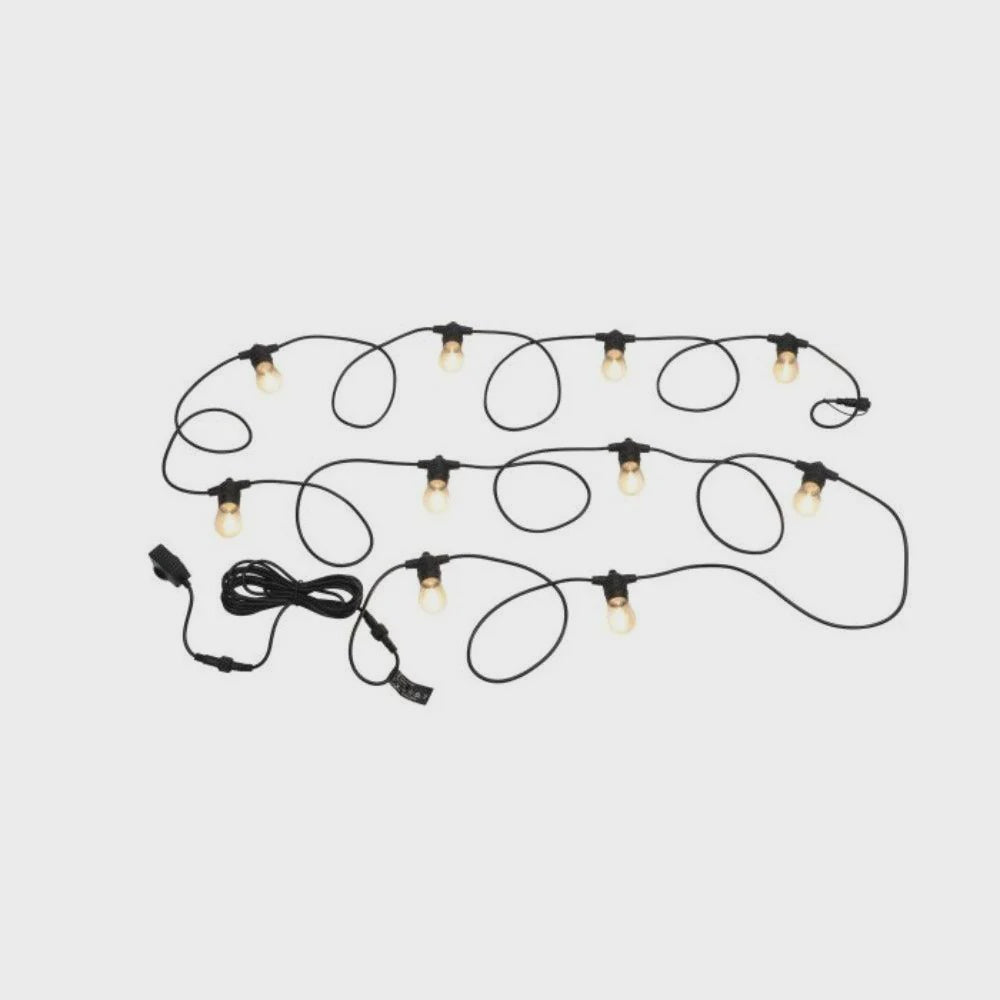Festoon Solar 10 Lights 12V L13000mm Black Plastic 2700K - 205893N - ARCK Electrical Wholesale Supplies