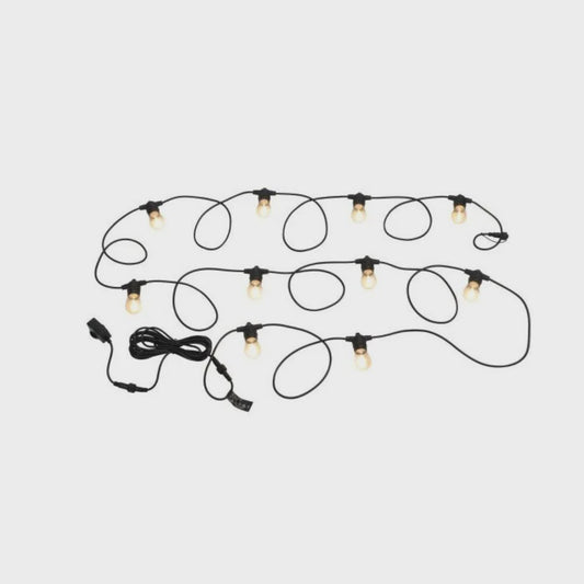 Festoon Solar 10 Lights 12V L13000mm Black Plastic 2700K - 205893N - ARCK Electrical Wholesale Supplies