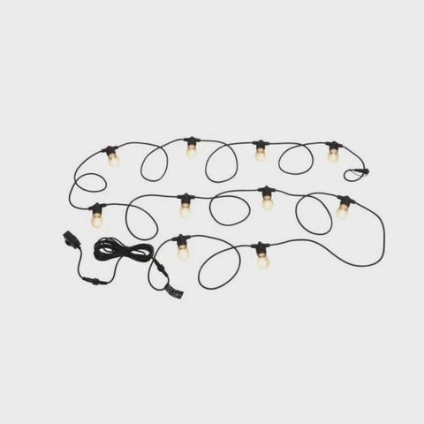 Festoon Solar 10 Lights 12V L13000mm Black Plastic 2700K - 205893N - ARCK Electrical Wholesale Supplies