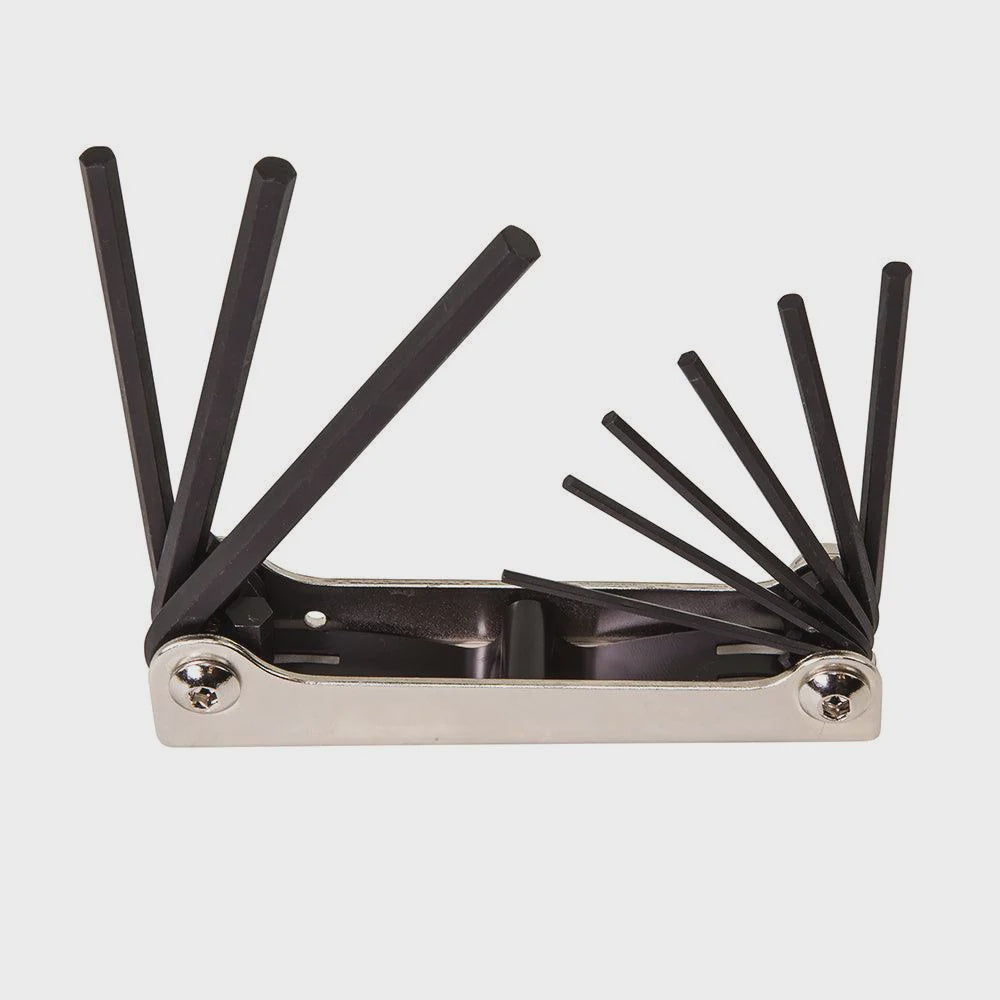 NINE-KEY FOLDING HEX KEY SET, INCH SIZES A-70591