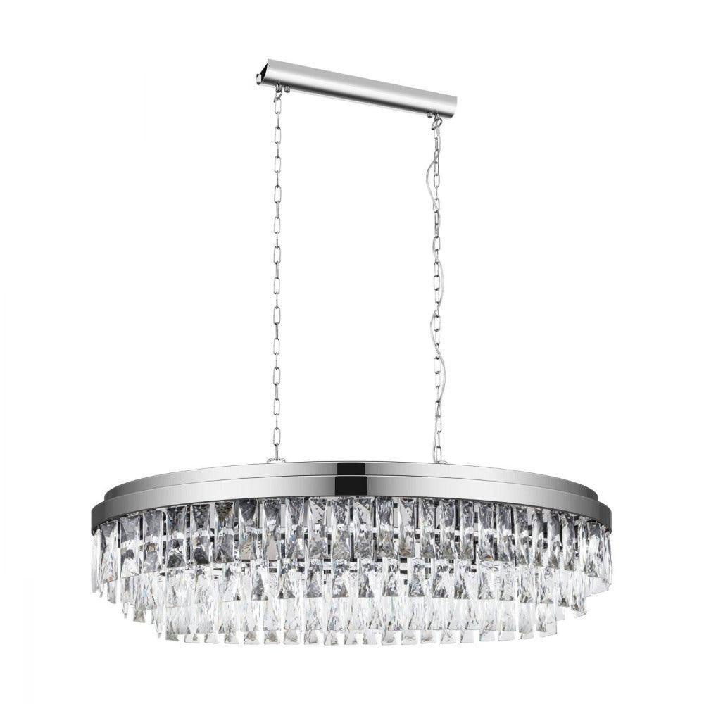 Valparaiso 10 Light Pendant Chrome & Crystal - 39494 - ARCK Electrical Wholesale Supplies