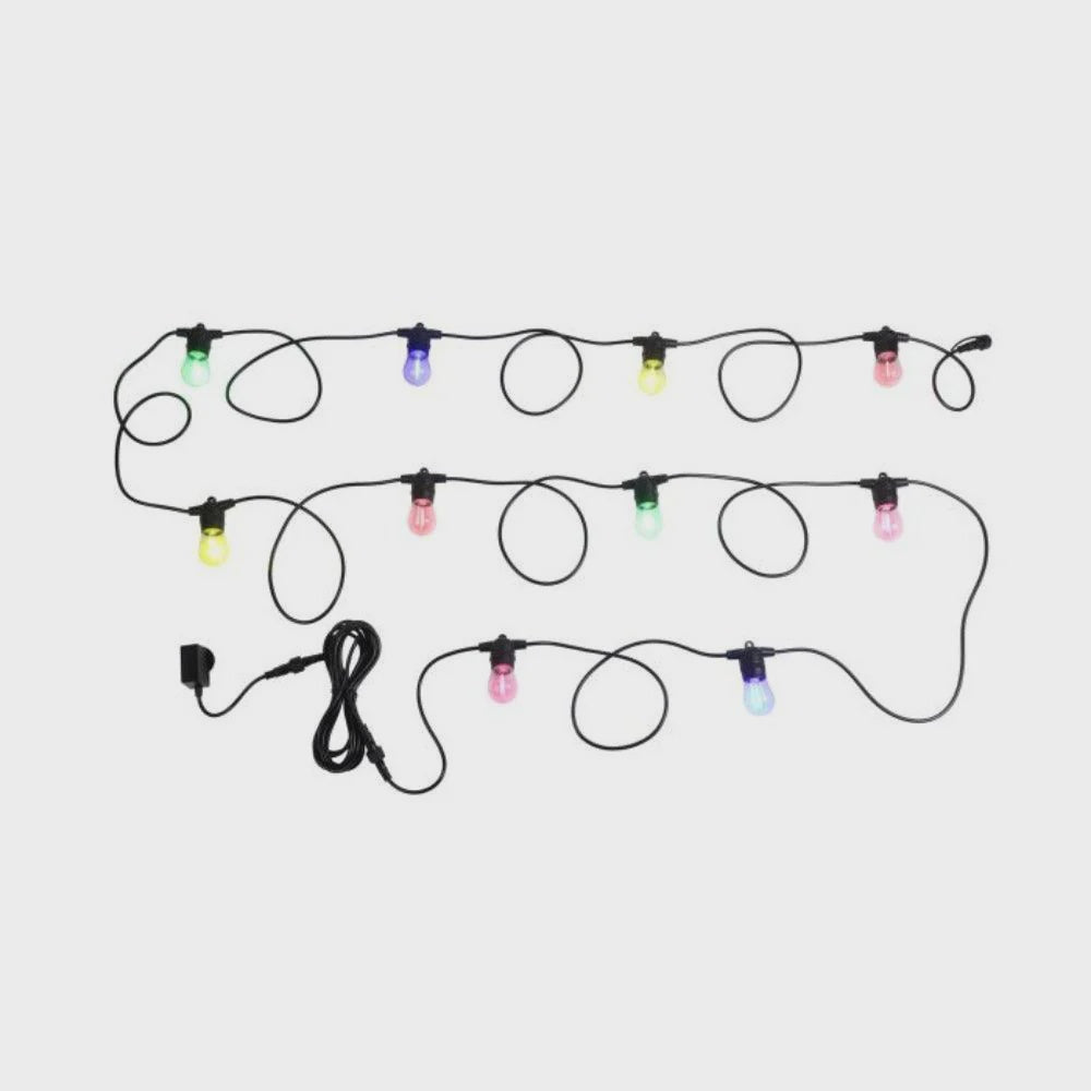 Festoon Solar 10 Lights 12V L13000mm Black Plastic RGB - 205898N - ARCK Electrical Wholesale Supplies
