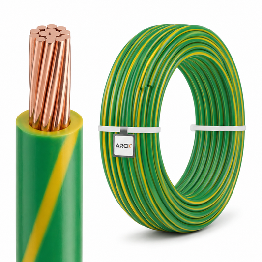16mm Building Wire Single Core - Yellow/Green Earth - 50m Cut - SR1160-CUT-50GY