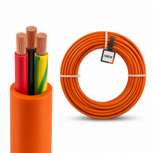 2.5mm Orange Circular 2 Core + Earth - 20m Cut - SRCV2025E-CUT-20