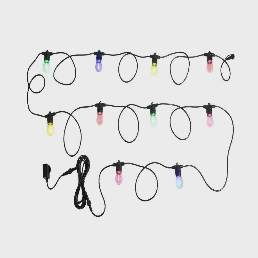 Festoon 10 Lights 12V L8000mm Black Plastic 2700K - 205972 - ARCK Electrical Wholesale Supplies