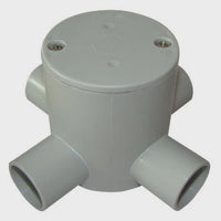 PVC-4 Way Deep J/Box Grey 25mm - JBD-25G/4