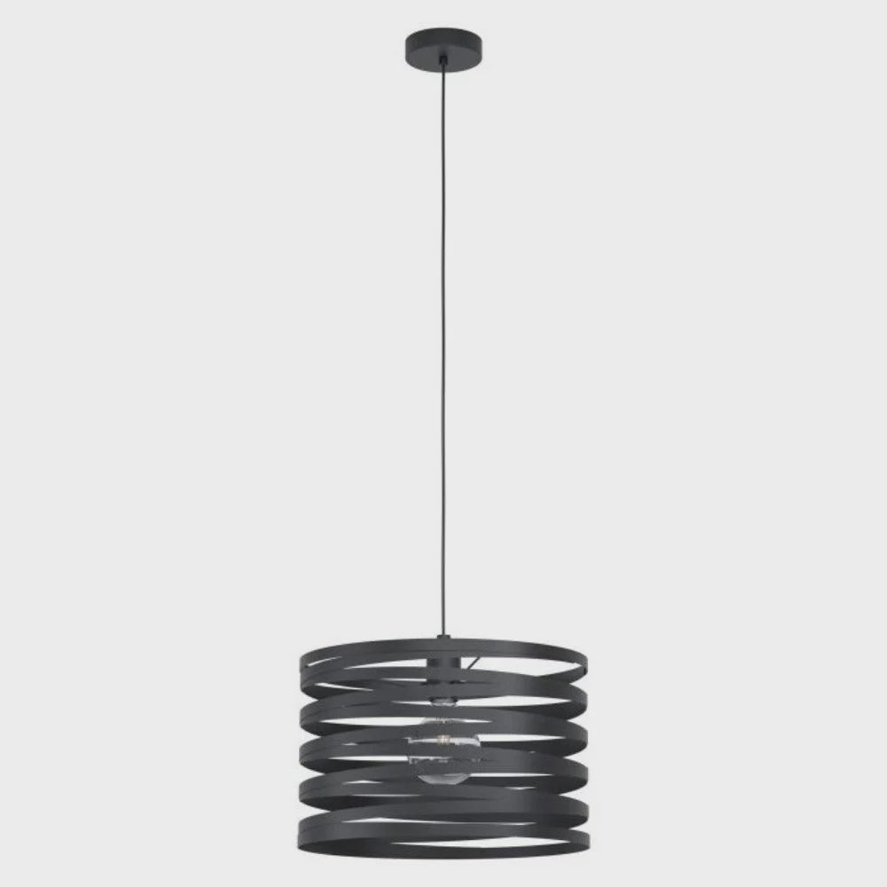 Cremella 1 Light Pendant Large Black Steel - 99345N - ARCK Electrical Wholesale Supplies