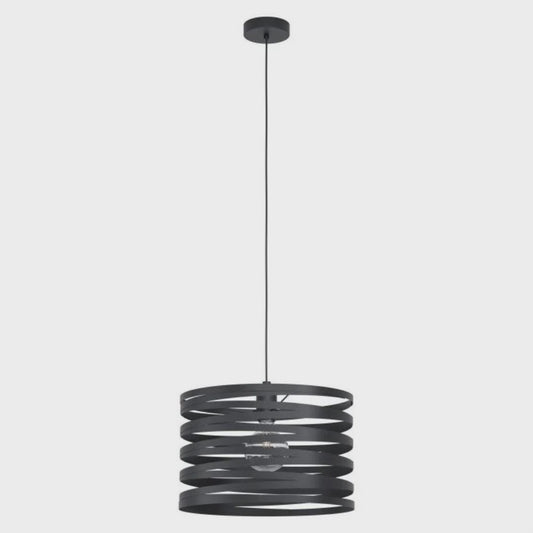 Cremella 1 Light Pendant Large Black Steel - 99345N - ARCK Electrical Wholesale Supplies