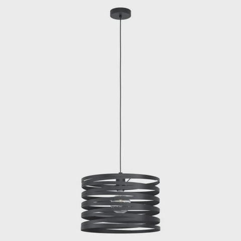 Cremella 1 Light Pendant Large Black Steel - 99345N - ARCK Electrical Wholesale Supplies