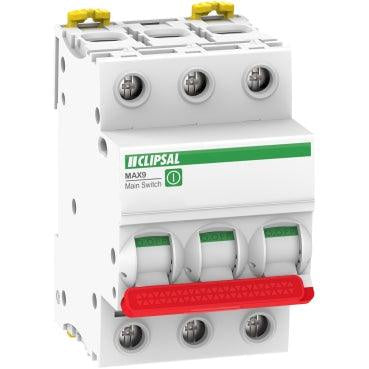 Clipsal MAX9 3 Pole Main Switch 100A - MX9MS3100 - ARCK Electrical Wholesale Supplies