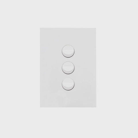 Hager Finesse 3 Gang Switch Matt White  - WBQSV3-MW - ARCK Electrical Wholesale Supplies
