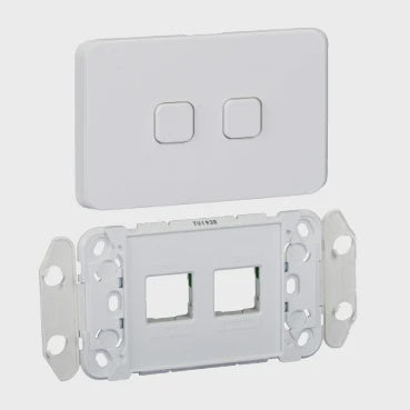 Clipsal Iconic 2 Gang Switch Grid & Skin - 3042VH-VW - ARCK Electrical Wholesale Supplies