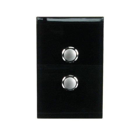 CLIPSAL SATURN 2 GANG PUSHBUTTON LED SWITCH - ESPRESSO BLACK - 4062PBLEB - ARCK Electrical Wholesale Supplies