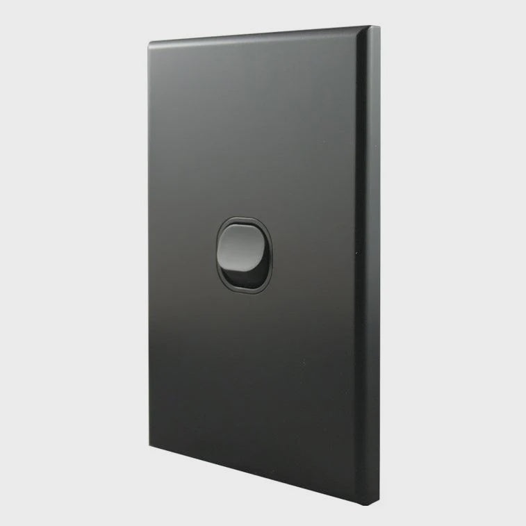 Light Switch 1 Gang – MATTE BLACK VERTICAL LS101VMB-L - ARCK Electrical Wholesale Supplies