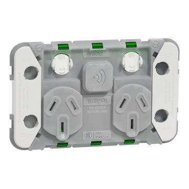 Clipsal Iconic Wiser Connected Socket Double Powerpoint with Zigbee - 3025CSGZ - ARCK Electrical Wholesale Supplies