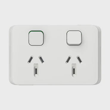 Clipsal Iconic Double Powerpoint 10A Skin Vivid White - 3025C-VW - ARCK Electrical Wholesale Supplies