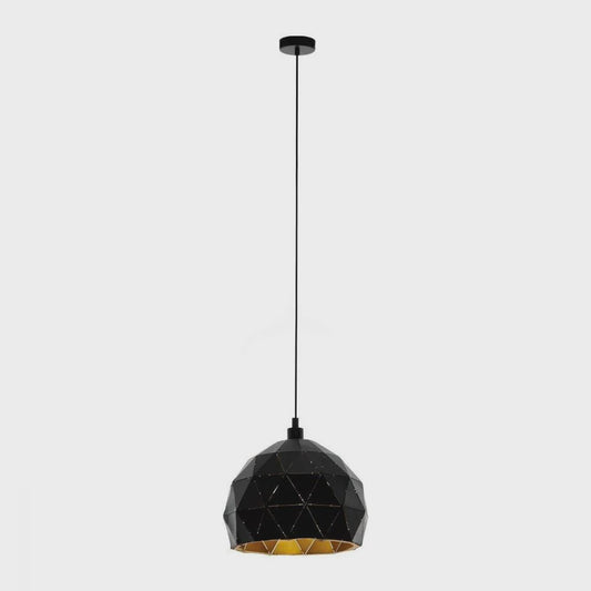 Roccaforte 1 Light Pendant Black & Gold 300mm - 97845N - ARCK Electrical Wholesale Supplies