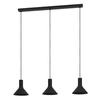 MORESCANA Pendant 3 Lights Black Steel - 390219N