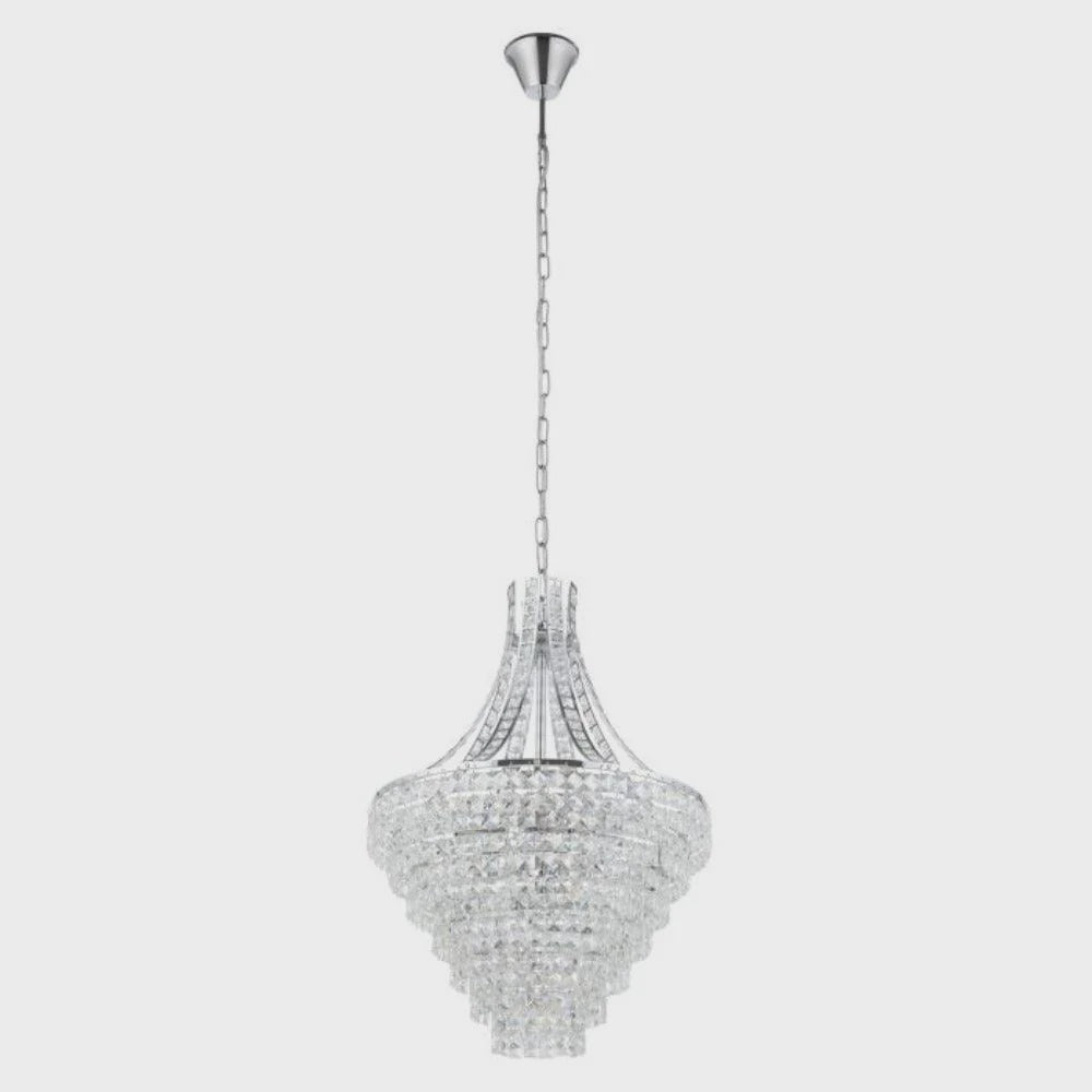 Beires Crystal Pendant 8 Lights Chrome Steel Brilliant Glass - 390265 - ARCK Electrical Wholesale Supplies
