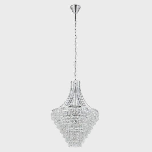 Beires Crystal Pendant 8 Lights Chrome Steel Brilliant Glass - 390265 - ARCK Electrical Wholesale Supplies