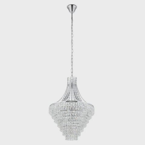 Beires Crystal Pendant 8 Lights Chrome Steel Brilliant Glass - 390265 - ARCK Electrical Wholesale Supplies