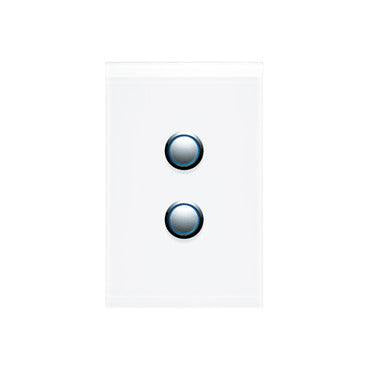 Clipsal Saturn 2 Gang Switch with LED Pure White - 4062PBL-PW - ARCK Electrical Wholesale Supplies