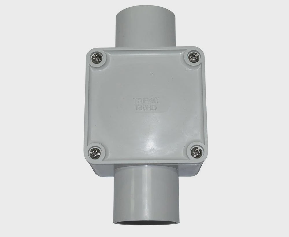 JUNCTION BOX SQUARE 40MM 2 WAY ENTRY - SJB2-40