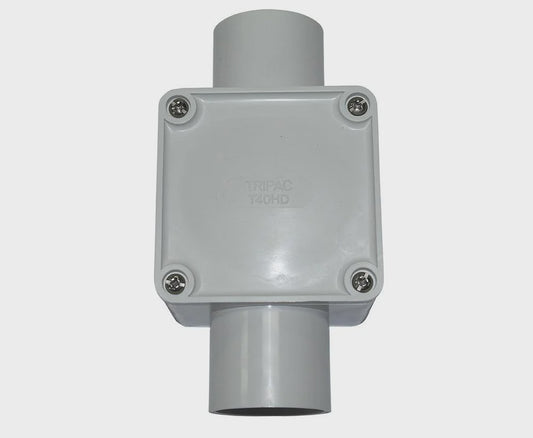 JUNCTION BOX SQUARE 40MM 2 WAY ENTRY - SJB2-40
