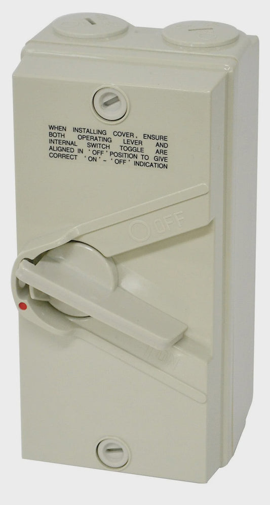 SINGLE POLE WEATHERPROOF ISOLATING SWITCH 250V 20A IP66 - IS120 - ARCK Electrical Wholesale Supplies