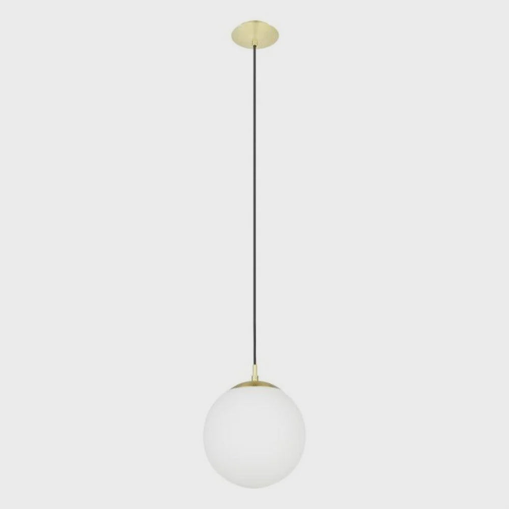 Rondo 1 Light Medium Pendant Matt Brass / Opal Matt - 205013 - ARCK Electrical Wholesale Supplies