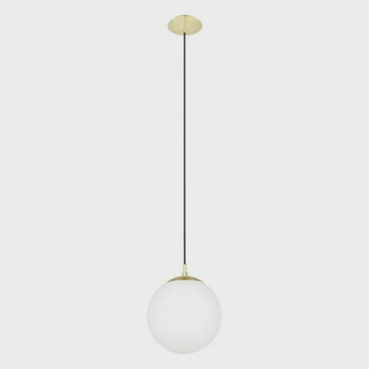 Rondo 1 Light Medium Pendant Matt Brass / Opal Matt - 205013 - ARCK Electrical Wholesale Supplies