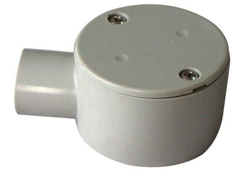 PVC-1 Way Shallow  J/Box Grey 25mm - JBS-25G/1