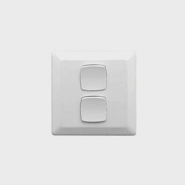 Clipsal Prestige 2 Gang Switch (Large Format) - P2032/2VA-WE - ARCK Electrical Wholesale Supplies