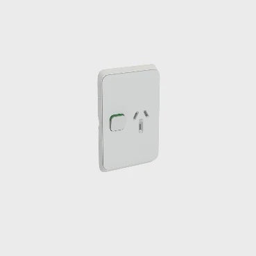 Clipsal Iconic Vertical Single Powerpoint 10A - 3015V-VW - ARCK Electrical Wholesale Supplies