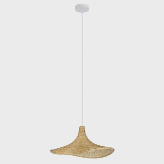 Haxey Pendant Light White Steel Natural Wood - 43869N - ARCK Electrical Wholesale Supplies