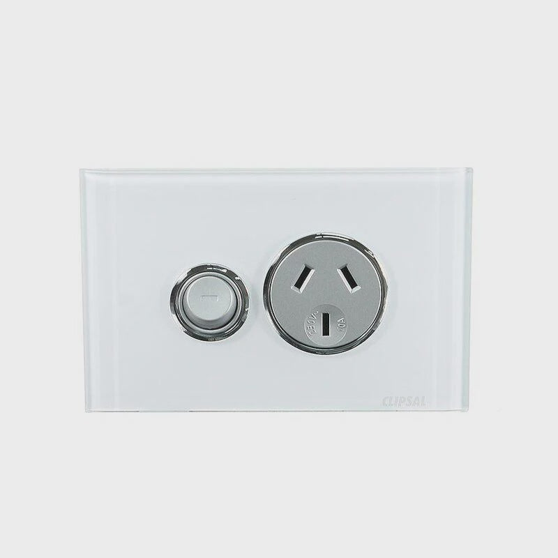 CLIPSAL SATURN 10A SINGLE POWER POINT - PURE WHITE - 4015PW - ARCK Electrical Wholesale Supplies