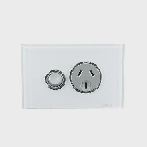 CLIPSAL SATURN 10A SINGLE POWER POINT - PURE WHITE - 4015PW - ARCK Electrical Wholesale Supplies