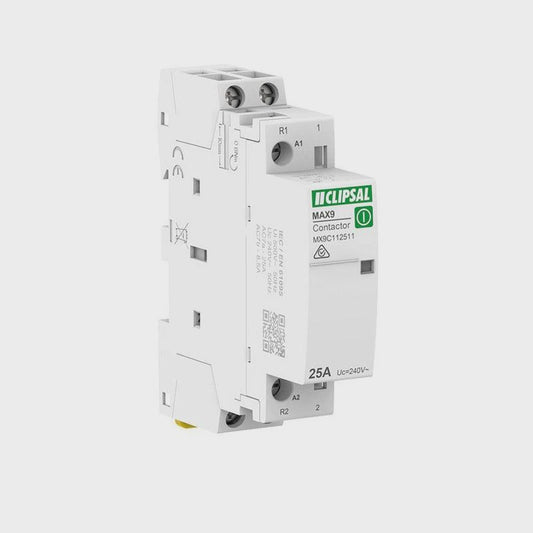 CLIPSAL MAX9 CONTACTOR 25A 240V AC 1NO 1NC - MX9C112511 - ARCK Electrical Wholesale Supplies
