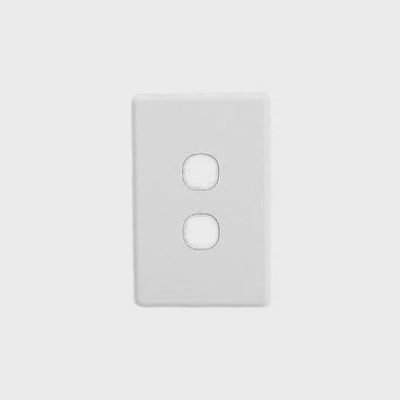Clipsal 2 Gang C2000 Vertical Grid Plate & Surround Standard Cover White - C2032VH-WE - ARCK Electrical Wholesale Supplies