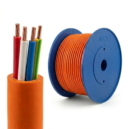 2.5mm Orange Circular 3 Core + Earth - 100m Drum - SRCV3025E-100