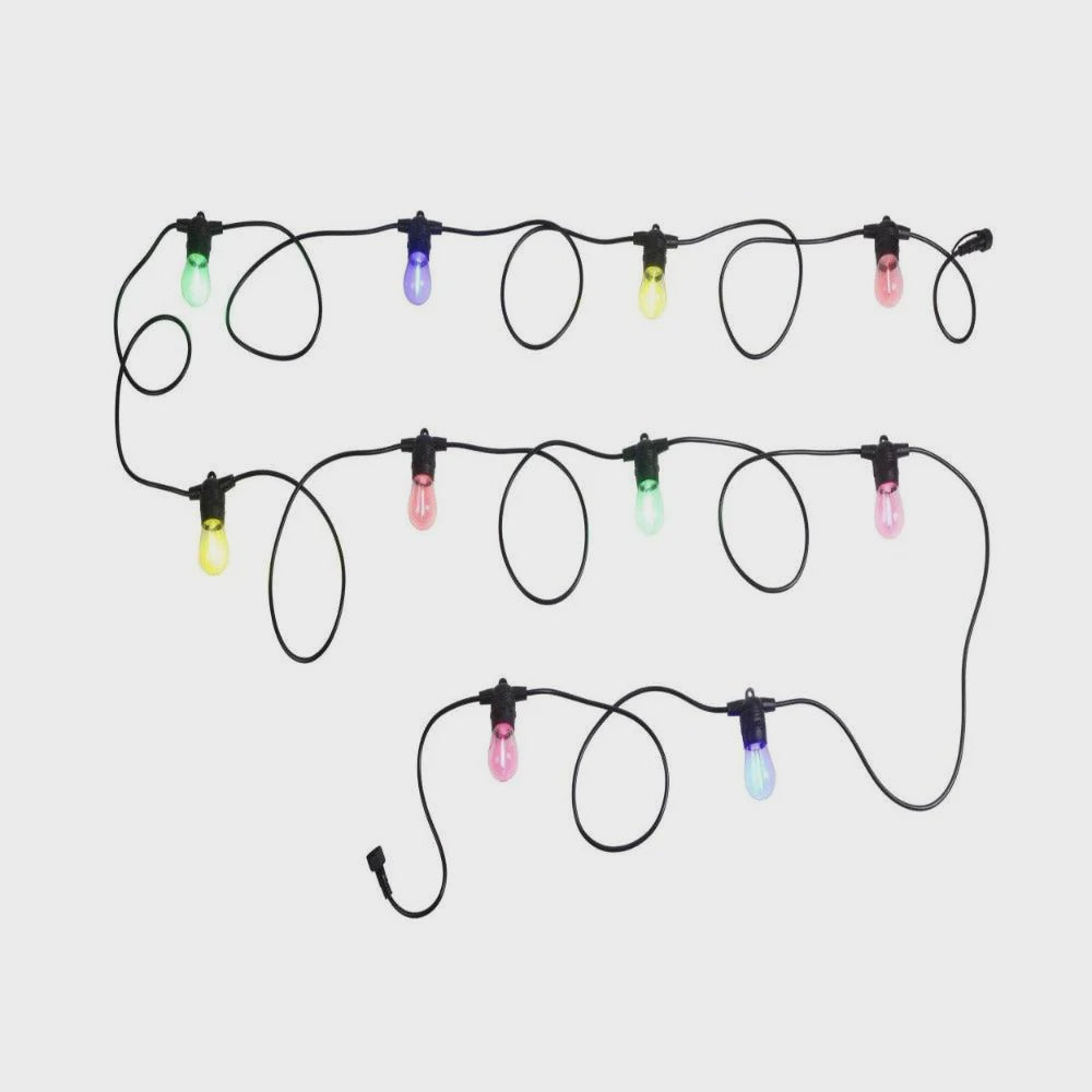 Festoon 10 Lights 12V L8000mm Black Plastic RGB - 205974 - ARCK Electrical Wholesale Supplies