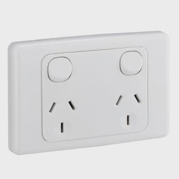 Clipsal 10Amp Double Pole, Double Powerpoint White, 2000 Series - 2025D-WE - ARCK Electrical Wholesale Supplies